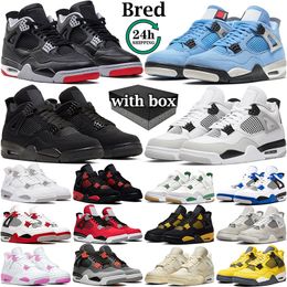 4 basketball shoes Scarpe da basket da uomo jumpman air jordan 4s Fire Red Black Cat Cactus Jack White Cement University Blue Royalty uomo donna sneakers con scatola