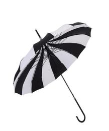 50pcs Umbrella Black And White Stripes Long Handles Bumbershoot Pagoda Creative Fresh Pography Umbrellas Straight Rod Bent Hand6273590