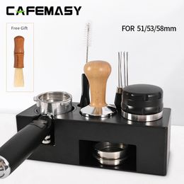 Coffee Tamper Mat Stand Portafilter Holder Rack Espresso 515358mm Tamper Support Base Rack Coffee Tool Barista Accessories 231220