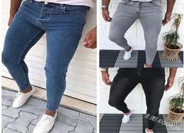 Man Solid Colour Leisure Skinny Jeans Bound Feet Pants Slim Fit Denim Pant Casual Men Slim Fashion Catchy Elasticity Jogger8696545