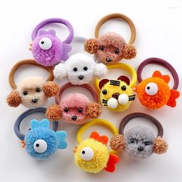 Hair Accessories Cute Animal Fur Ball Rope Cartoon Tie For Girls Lovely Elastic Bands Ponytail Holders