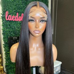 Peruvian Human Hair 6X6 Lace Wig 180% Density 150% 210% Natural Color Free Part 12-40inch Straight Products