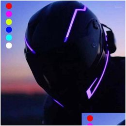 Motorcycle Helmets Motorcycle Helmets 2021 Helmet Light Strip Led Diy Decoration Motorbike Safety Reflective Modification1 Drop Delive Dhuod