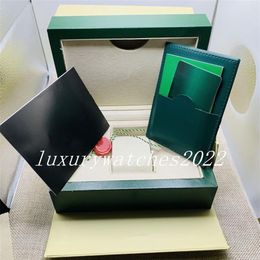 Factory Supplier Green Brand Original Boxes Papers Gift Watches Box Leather Bag booklet card For 116610 116660 116710 116613 11650229p