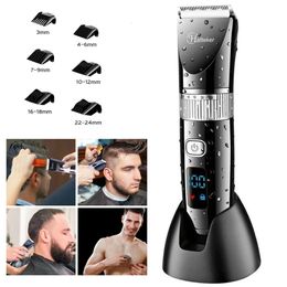 Professional Adjustable Beard Hair Trimmer For Men Wet Dry Clipper Groyne Ball Trimmer Shaver Ceramic Blade Body Groomer 231220