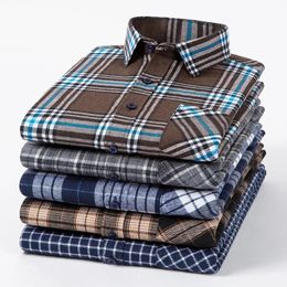 Men's Flannel Shirts Cotton Plaid Long Sleeve Casual Vintage Men Clothes Winter Daily Large Size Business Smart Dress 231221