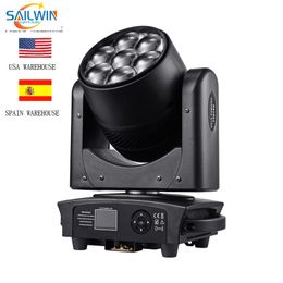 Poland Stock 7X40W MINI ZOOM LED Moving Head Wash Light Lyre DJ Stage Light With Artnet Klingnet And ScAN For Party Event