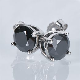 Stud IOGOU Black Stud Earrings for Men Women D Color 6 5mm Solitaire Diamond Earrings Solid 925 Sterling Silver Jewelry 230208223d