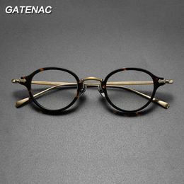 Frame Eyeglass Frame Vintage Acetate Eyeglasses Frame Men Round Myopia Prescription Optical Small Glasses Frame Women Luxury Brand Eyewe