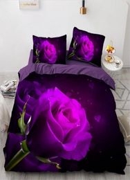 3D Bedding Set Custom Single Double Queen Size 3PCS Duvet Cover Set ComforterQuilt Pillow Case Flowers Home Textile 2012115429187