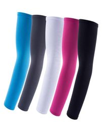 2PCSset Sport Arm Sleeves UV Sun Protect Antislip Ice silk sleeve sunscreen cuff summer men women gloves outdoor riding8340532