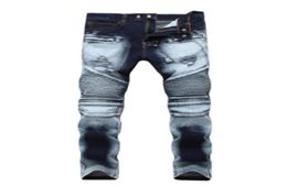 sell Men Designer jeans Distressed Motorcycle biker jeans sizes 28 42 Rock revival Skinny Slim Ripped hole Straight Men039s6314135
