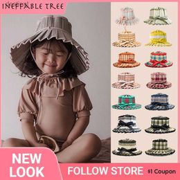 Wide Brim Hats Bucket Hats Parent-child Foldable Straw Hat Ins Hot Hand-woven Panama Straw Hat Personality Plaid Bow Decoration Sunscreen Children Sun HatL231221