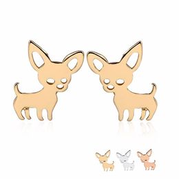 Everfast 10Pair lot Chihuahua Baby Dog Earring Stainless Steel Studs Earrings Accessories Jewelry For Kids Grils Women EFE069266C