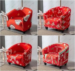 Chair Covers Christmas Club Armchair Slipcover Stretch Tub Cover Small Single Sofa Spandex Bar Counter Couch7111686