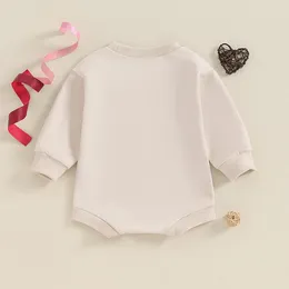 Rompers Baby Romper Long Sleeve Crew Neck Letters Print Fall Bodysuit Clothes For Girls Boys