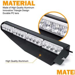 Travel Roadway Product Visor Strobe Led Light Bar Interior Windshield Sunvisor Lamp Emergency Warning Flashing Lights For Voluntee258N Dh7E4