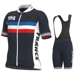 Sets Cycling Jersey Sets France Team Summer 2023 Bicycle Short Sleeve Bike Clothing Bib Shorts MTB Mallot Ciclismo Hombre Body Suit 230