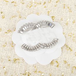 2024 Luxury quality charm brooch with LARGE diamond in silver plated have stamp box PS3627A