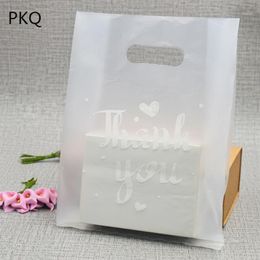 Gift Wrap 50PCS Translucent Thank You Print Plastic Bag Favor Jewelry Boutique Packaging Shopping Bags With Handle1316N