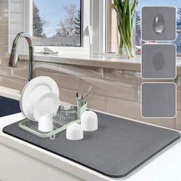 Table Mats Kitchen Dish Drying Mat Absorbent Anti-slip Coffee Drain Pad Quick Dry Rug Dinnerware Placemat