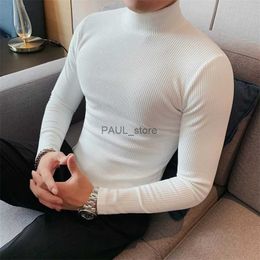 Men's T-Shirts British Style Brand clothing Men High quality Long Sleeve T-Shirts/Men's autumn winter keep warm Leisure T-shirt Plus size S-4XLL2404