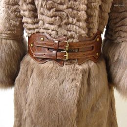 Belts Luxury Ladies Wide Elastic Belt For Women's Coat Shirt Dress Double Needle Buckle Leather Wild Vintage Fashion Waist Sealing