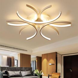 Modern 3C Led Ceiling Lights Aluminum Wave White surface mounted Lustre Avize Lighting 110V-220V for Bedroom Livingroom277I