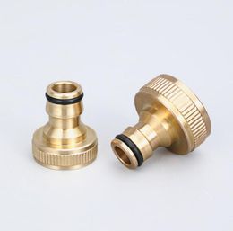 Watering Equipments Universal Hose Tap Connector Brass 34quot 1quot Thread Water Tube Snap Adaptor Fitting Garden Quick6058867