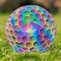 Luminous Reflective Soccer Ball Night Glowing Footballs for Adults Size 5 Sports Training Balls Football Competition Equipment 231220