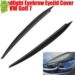 Accessories New 2Pc Headlight Eyebrow Eyelid Cover Trim ABS Carbon Fibre Provide Eyecatching Show Off For VW Golf 7 VII GTI GTD R MK7 201320