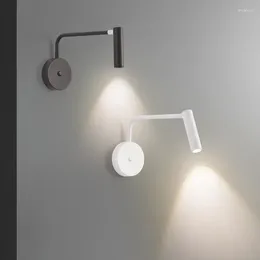 Wall Lamp LED Sconce Reading Adjustable Spotlight With Switch Bedroom Bedside Hallway Aisle Corridor Indoor Decor Lighting