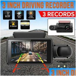 Other Electronics 1080P Wifi Dash Cam Front And Rear Interior 3 Cameras With Gps Dual Lens Car Dvr Night Dashcam Vehicle Camera Drop Dh7Oa