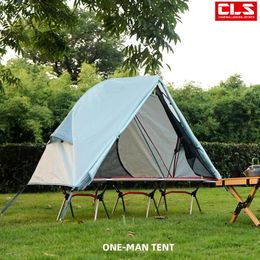 Shelters Camping Folding Portable Tent Outdoor Off The Ground Tent Single Person Aluminum Alloy Mosquito Net Waterproof UV Resistant tent