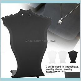 Packaging Jewellery Pendant Necklace Chain Holder Earring Bust Display Stand Showcase Rack Black White Transparent Drop Delivery 202271O