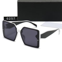 Designer Sunglasses Men's Sunglass 2024 New Big Square Frame With PLogo Curved Mirror Legs With Black Box For Men and Women Summer Driving P6257