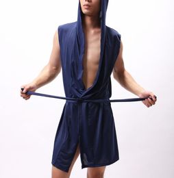 Blue Ice Silk bathrobes for men Gay Loungewear nightgown robe sets sexy kimono bath robes mens sexy Pyjamas sleepwear4263437