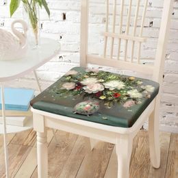 Pillow Oil Painting Flowers Printed Chair Square Seat Padding Breathable Chairs Pad For Reading Watching TV Pads Home Decor
