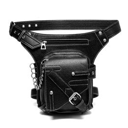 Steampunk Waist Bag Gothic Retro Motorcycle Leather Bags Crossbody Shoulder Packs Thigh Leg Pouch Travel Purse for Women Men 231220