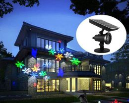 Moving Snowflake Light Projector Solar Powered LED Laser Projector Light Waterproof Christmas Stage Lights Outdoor Garden Land1668189