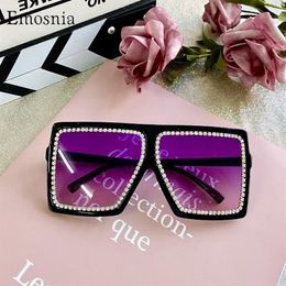 Sunglasses 2021 Oversized Diamond Square Women Big Frame Luxury Crystal Sun Glasses Female Rhinestone Eyewear UV400 High Quality175F