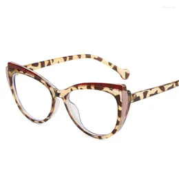 Sunglasses Frames Patchwork Colour Eyeglass Cat Eye Shape TR90 Material Women's Glasses Frame Blue Light Blocking Transparent Woman