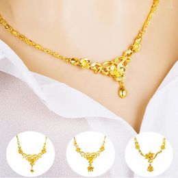 Pendants Simple 24k Yellow Gold Plated Flower Pendant For Women Luxury Tulip Rose One Necklace Non Fading Wedding Anniversary Gift