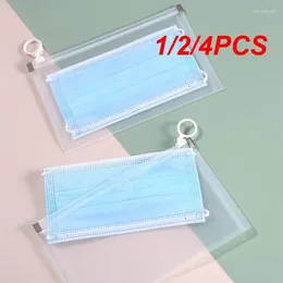 Storage Bags 1/2/4PCS Portable Mask Box Waterproof Zipper Bag Transparent Reusable Clean Health For Home Bedroom