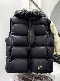 Lagabogy 2023 Winter Women Black Casual Hooded White Duck Down Short Vest Female Thick Warm Sleeveless Loose Puffer Jacket 231220