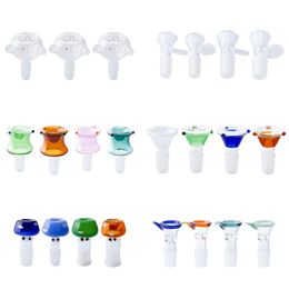 Chinafairprice Smoking Pipe Dab Tool Glass Bowl Mushroom Butterfly Style 10mm 14mm 19mm Male Female Colourful Dab Rig Glass Water Bong Bubbler Pipes Glass Bowls