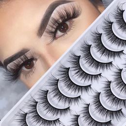 False Eyelashes 10Pairs 3D Mink Lashes Natural Dramatic Volume Faux Cils Thick Long Fake Eyelash Extension Makeup Tools