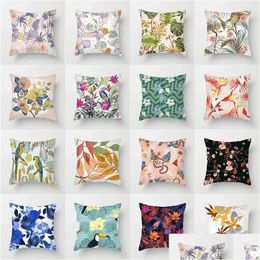 Cushion/Decorative Pillow Pillow Case 45X45Cm Household Supplies Flannel Sofa Cases Office Seating Er Bedside Drop Delivery Home Garde Dhida
