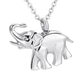 Lovely White Elephant Necklace Stainless Steel Cremation Jewelry Memorial HumanPet Ashes Urn Pendant Women Men Kids Unisex Fashio1867434