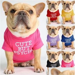Dog Apparel Dog Shirts Pet Printed Clothes With Funny Letters Summer T Cool Puppy Breathable Outfit Soft Sweatshirt For Dogs 20 Design Dhntk